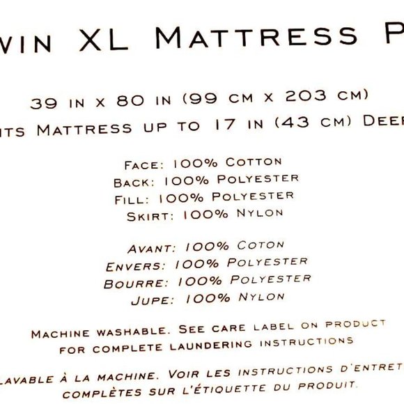 NEW - Twin XL Mattress Pad / Cover - White - Picture 3 of 3